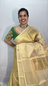 Vriksham Golden Printed Katan Tanchoi Silk Saree-VS4482